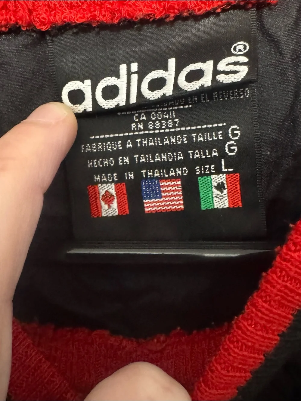 adidas Black Short Sleeve Pullover with Red Trim